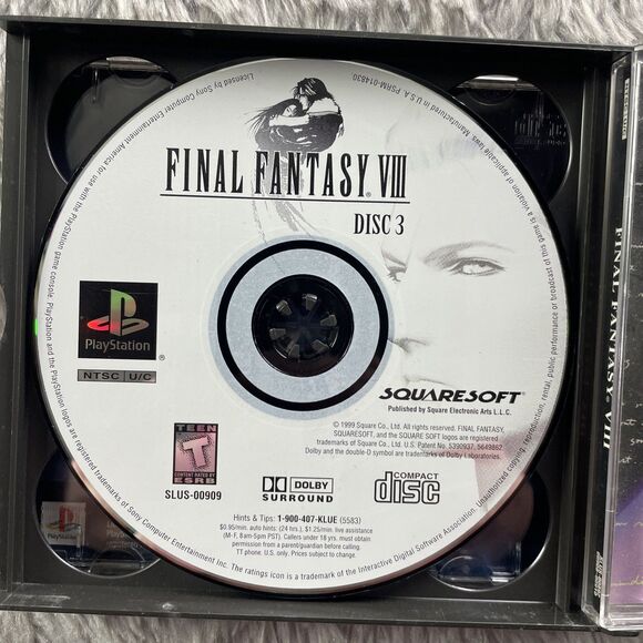 Final Fantasy VIII (Sony PlayStation 1, 1999) Discs and Case PS1 RPG FF8 - Picture 7 of 13